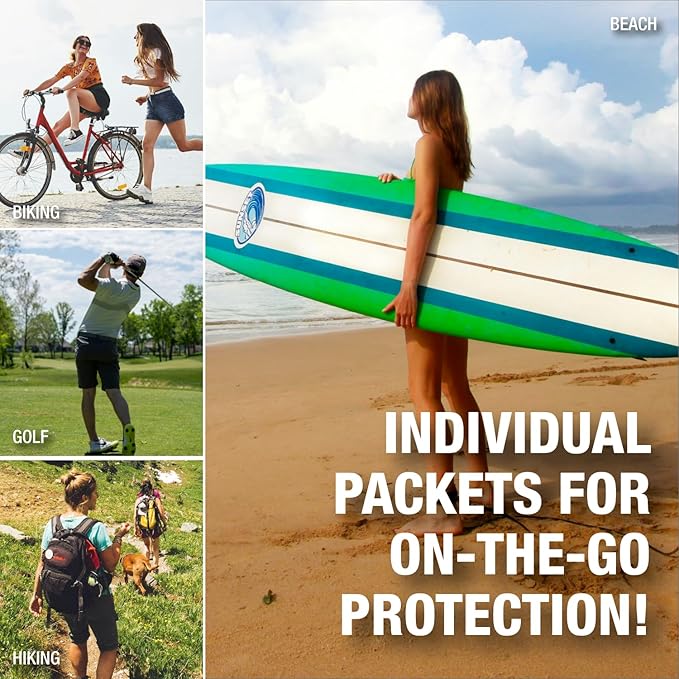 Sun X 30+ Travel Sunscreen Packets (0.25 Fl Oz.) with Carrying Case - Pack of 10 SPF 30 Paraben, Oxybenzone, & White Cast Free Travel Size Sunscreen Packets - Water & Sweat Resistant Up To 80 Minutes