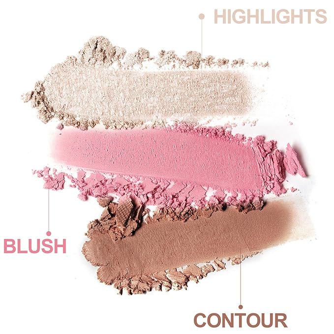 3-in-1 Blendable Trio, Contour and Highlight Blush Makeup