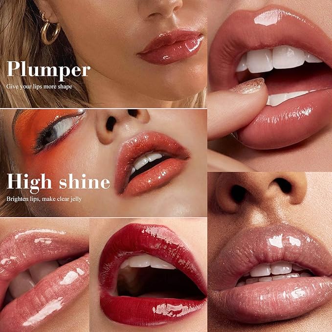 Lip Plumping Gloss Lip Gloss Moisturizing Tinted Lip Gloss Long Lasting Waterproof Hydrating Plumping Lip Oil For Women (12#)