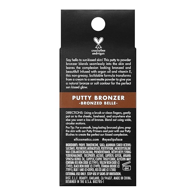 e.l.f. Putty Bronzer, Creamy & Highly Pigmented Formula, Vitamin E, 0.35 Oz