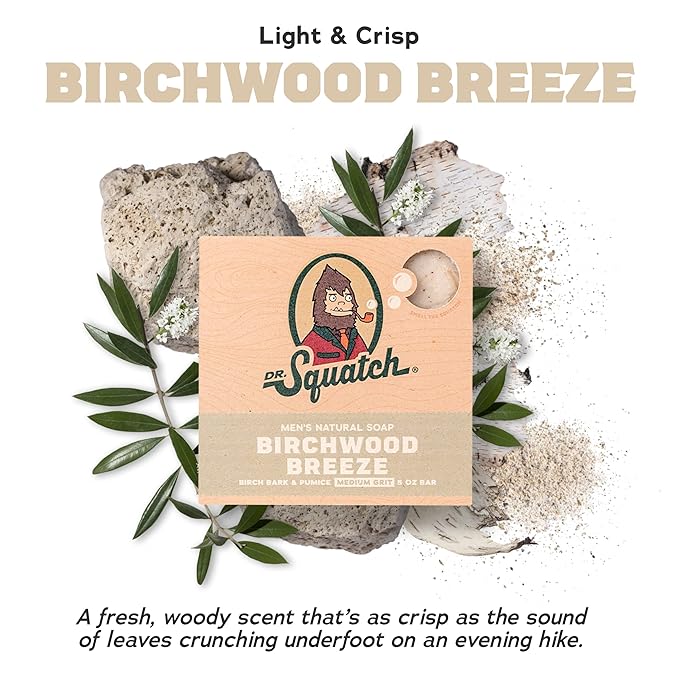 Dr. Squatch Natural Bar Soap for Men - Cold Process Soap with No Harsh Chemicals - Spearmint Basil, Birchwood Breeze, Cedar Citrus & Alpine Sage (5 oz, 4-Pack)