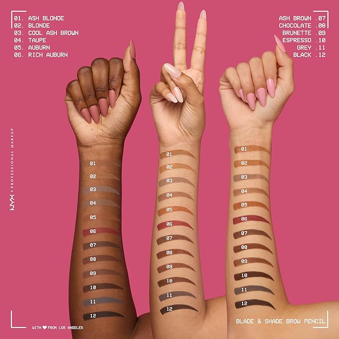 NYX PROFESSIONAL MAKEUP Blade & Shade Brow Pencil, Nano Mechanical Eyebrow Pencil, Up to 16HR Make Up Wear - Chocolate