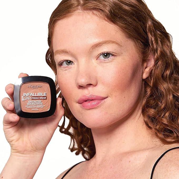 L'Oreal Paris Infallible Up to 24H Fresh Wear Soft Matte Longwear Bronzer. Waterproof, heatproof, transfer, humidity and sweatproof, Fair, 0.31 oz