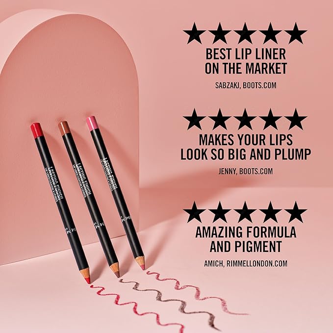 Rimmel Lasting Finish 8HR Soft Lip Liner Pencil - Vibrant, Blendable Formula to Lock Lipstick in Place for 8 Hours - 725 Tiramisu, .04oz