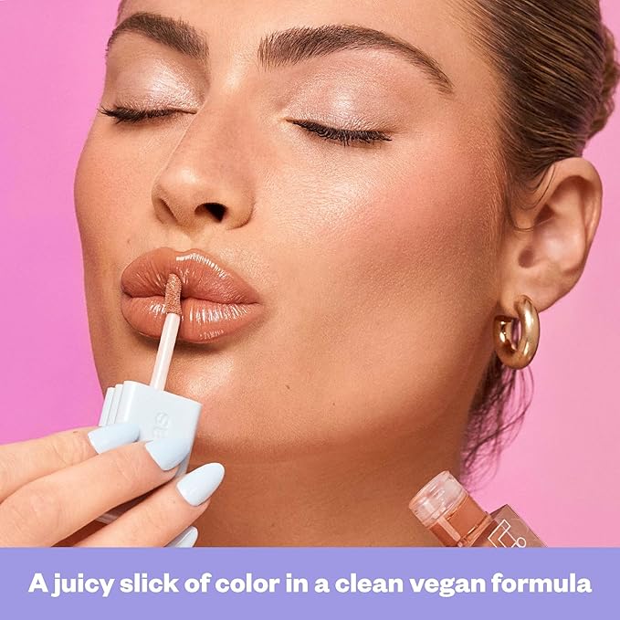 Kosas Wet Lip Oil Gloss - Hydrating Lip Plumping Treatment with Hyaluronic Acid & Peptides (Bare)