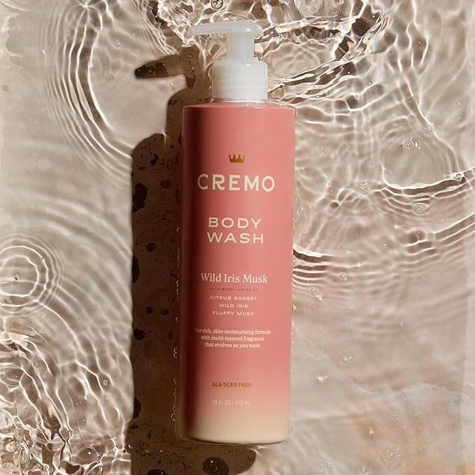 Cremo Wild Iris Musk Skin Moisturizing Body Wash for Women, Notes of Citrus Sorbet, Wild Iris, and Fluffy Musk, 16 Fl Oz