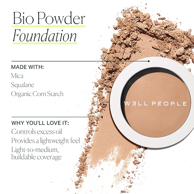 Well People Bio Powder Foundation, Lightweight & Hydrating Cruelty-free, 9W