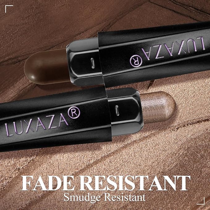 10PCS Eyeshadow Stick,Shimmer And Matte Brown Metallic Cream Eyeshadow Pencil Crayon with Smudge-proof & Waterproof,Eye Brightener Stick