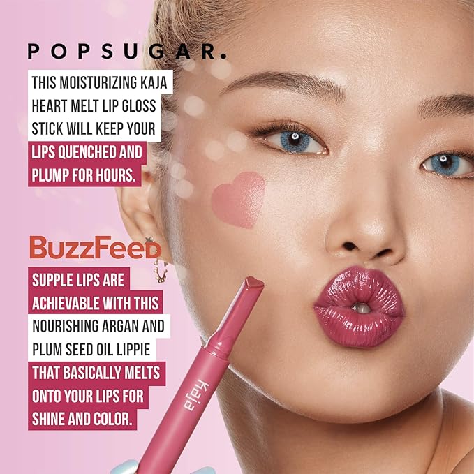 Kaja Lip Gloss - Heart Melter | High-shine, Glossy Finish, Moisturize, 07 Let's Chill, 0.04 Oz