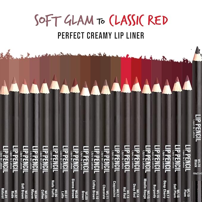 KISS New York Professional Slim Lip Pencil, Creamy Soft Lip Liner, Smooth Long-Lasting Rich Lip Color, Natural Lip Makeup, Water-Resistant Lip Crayon (Black)