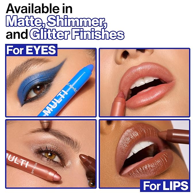 wet n wild Color Icon Cream Eyeliner Eyeshadow Multi-Stick, Moisturizing, Nourishing Velvety Cream-to-Powder Buildable & Blendable Formula, Cruelty-Free & Vegan - Blue Me Away