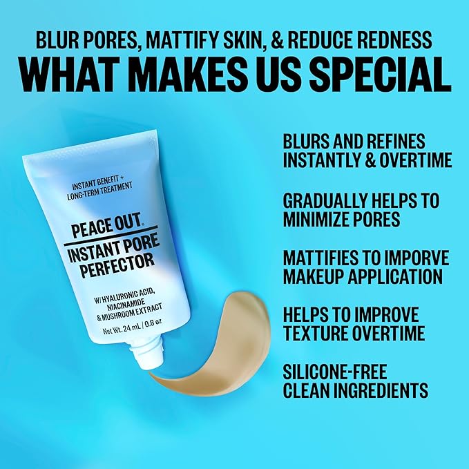 Peace Out Skincare Instant Pore Perfector, Skin Primer Silicone-Free, 0. 8 Oz