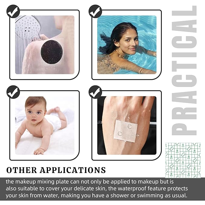 500 Pieces Makeup Hand Palette,Disposable Adhesive Makeup Mixing