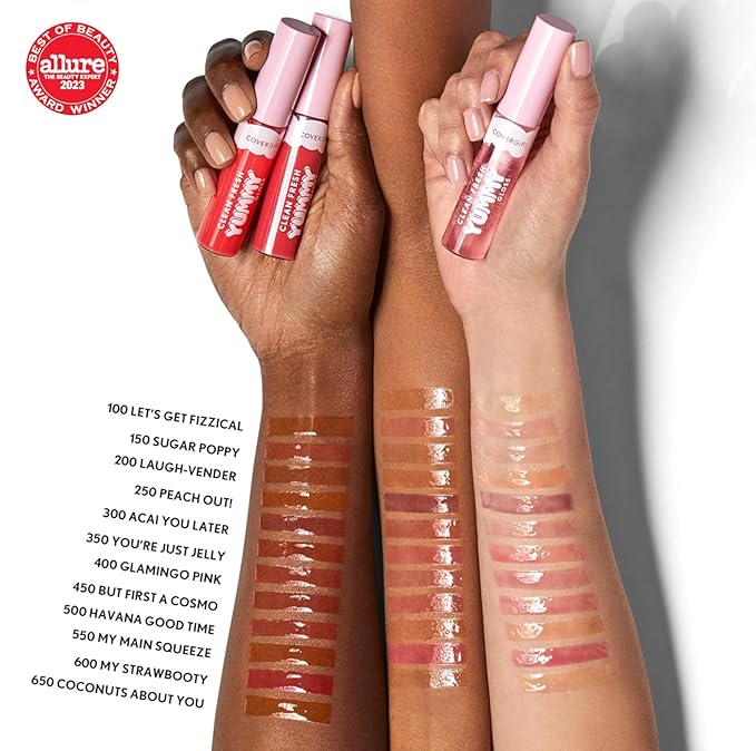 COVERGIRL Clean Fresh Yummy Lip Gloss, Sheer, Natural Scents, Vegan Formula - Letâ€™s Get Fizzical