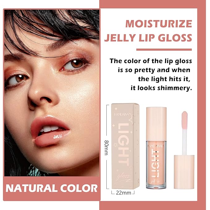 CAHIUYOA Plumping Moisturizing Lip Gloss Lipgloss,Nude Lip Gloss Lip Stain Long Lasting Waterproof,Shine Glossy Liquid Lipstick for Women Girls Lip Makeup Gift - 06