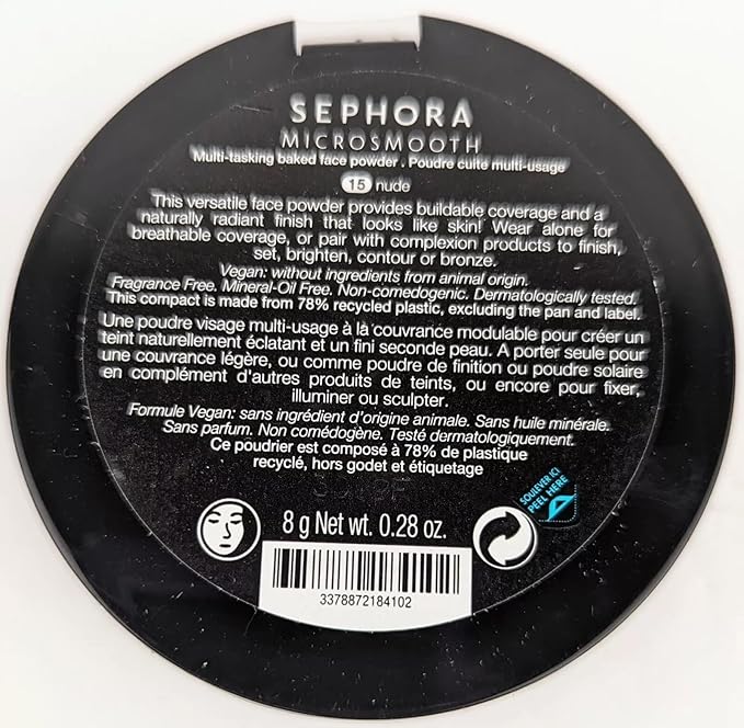 SEPHORA COLLECTION MicroSmooth Baked Foundation Face Powder (15 (15 Nude)