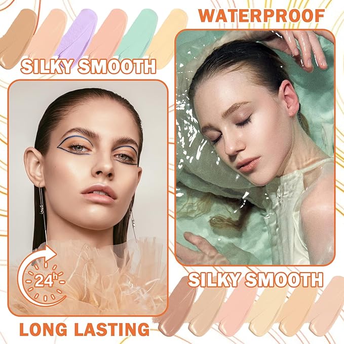 6 Colors Correcting Concealer Palette,Contouring Highlighting Concealer Palette