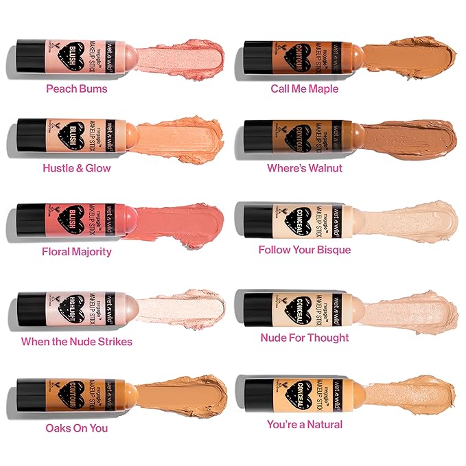 wet n wild MegaGlo Makeup Stick, Buildable Color, Versatile Use, Cruelty-Free & Vegan - Floral Majority