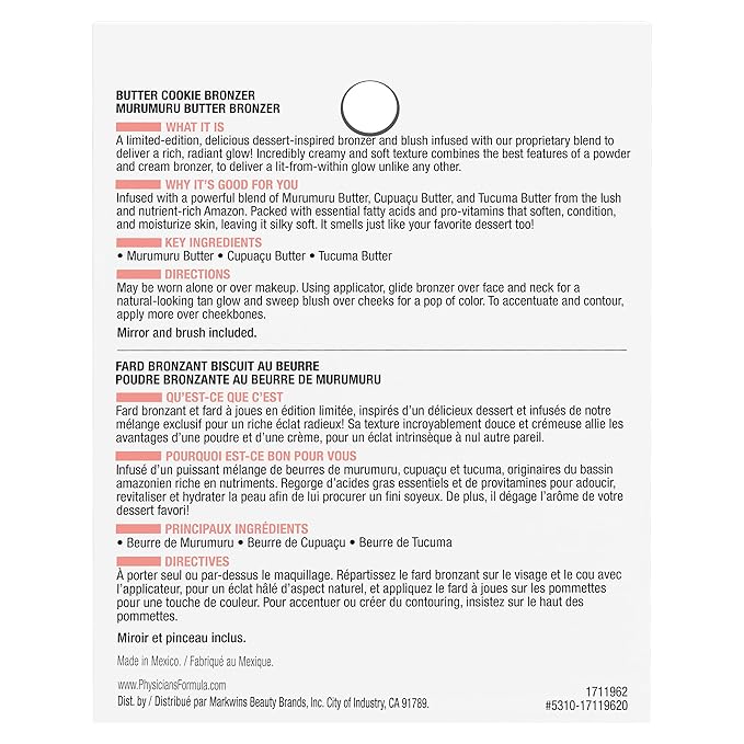 Physicians Formula Murumuru Butter Bronzer Face Makeup, Cheat