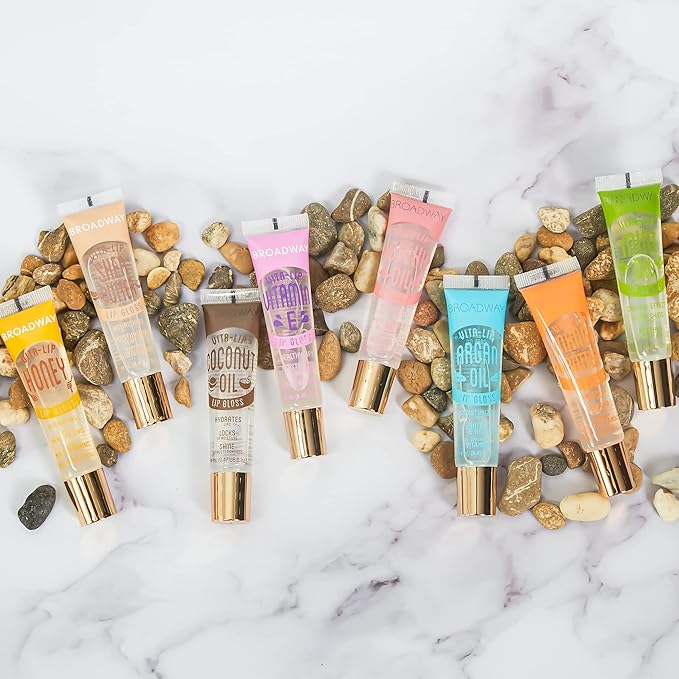 Ruby Kisses Broadway Vita-Lip Clear Lip Gloss (Rosehip Oil 12 Pack), Ultra-Hydrating & Soothing Formula with Vitamin Oils, High-Shine Non-Sticky Finish, Healing Glossy Lip Balm With Vitamin A