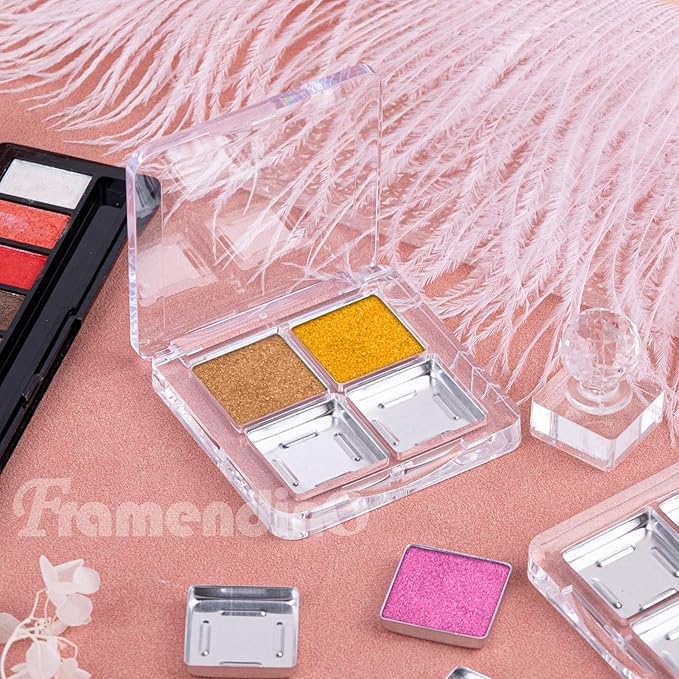 Framendino, 4 Sets Acrylic Empty Eye Shadow Pallet