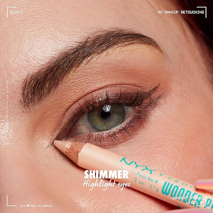 NYX PROFESSIONAL MAKEUP Wonder Pencil, Multi-Use Micro Highlighter & Concealer Stick - Light