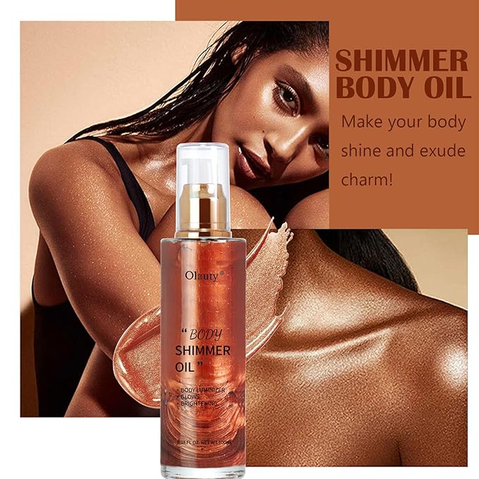 Shimmer Body Oil-Pearl White Face Brighten Glow Pearl