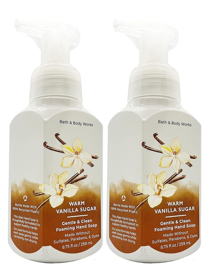 Bath and Body Works Gentle Foaming Hand Soap 8.75 Oz, 2 Pack (Warm Vanilla Sugar)
