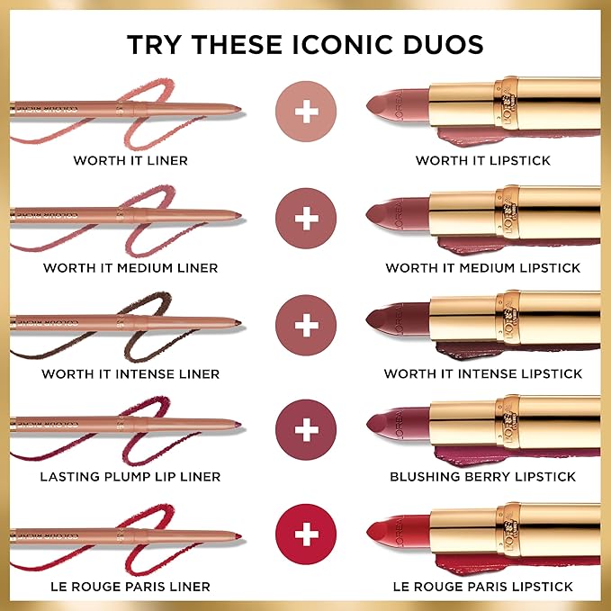 L'Oreal Paris Colour Riche Lip Liner Pencil, Creamy Lip Liner with Omega 3 and Vitamin E, 721 Forever Rose (Deep Berry Rose)