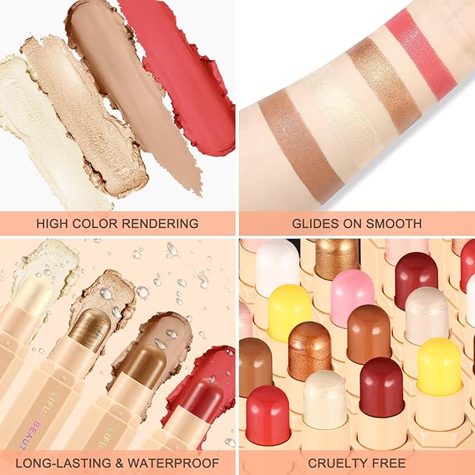 Face Cream Contour Stick Bronzer Stick Highlighter Stick Blush Powder-A2