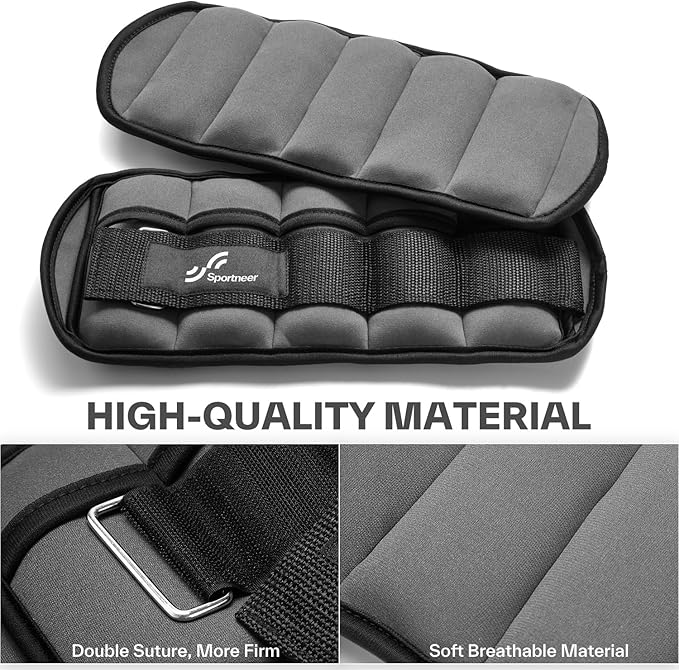 Sportneer Adjustable Ankle Weights for Women and Men 1 Pair 2 3 3 4 4 6 6 7 7 LBS