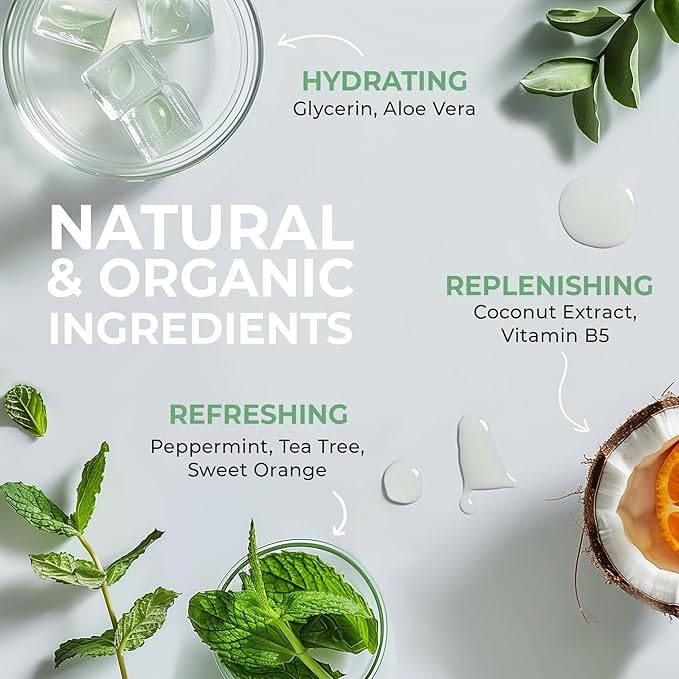 Beauty by Earth Peppermint Tea Tree Oil Shower Gel Body Wash - Made in USA with Organic & Natural Ingredients, Mens Body Soap Liquid, Moisturizing Cleansing Gel for Men & Women, Non Toxic Body Wash