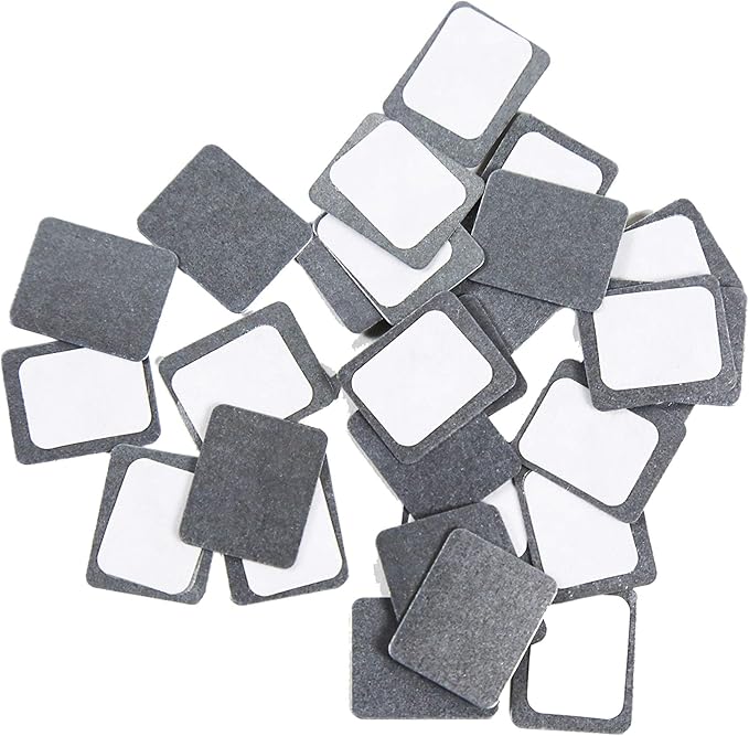 Square Metal Stickers 26mm 30-Pack for Non-Magnetized Makeup