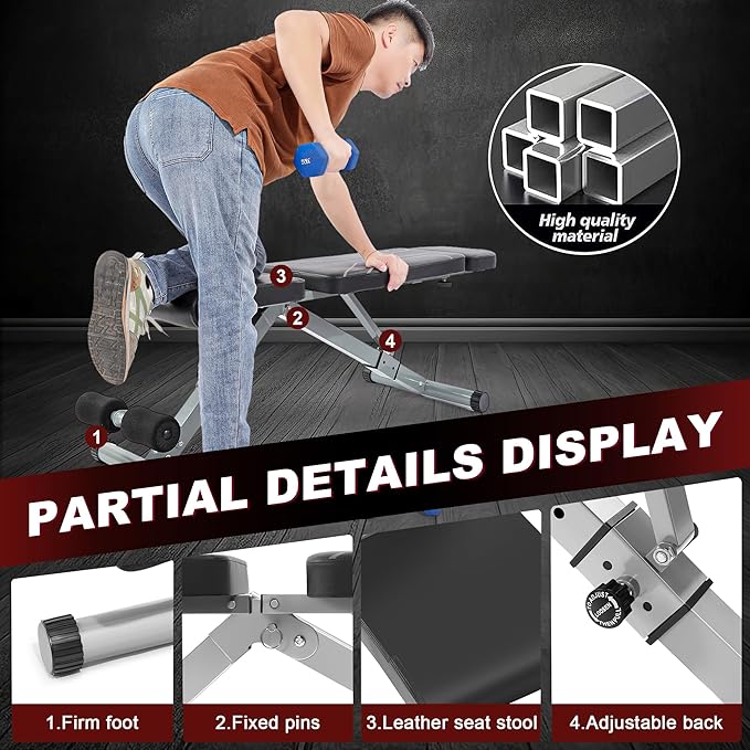 1000 LBs Weight Bench - Adjustable Workout Bench