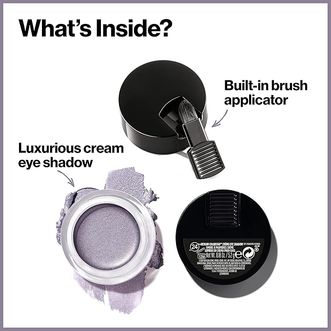 REVLON Colorstay Creme Eye Shadow, Longwear Blendable Matte or Shimmer Eye Makeup with Applicator Brush in Silver, Earl Grey (760), 0.18 Ounce (Pack of 1)