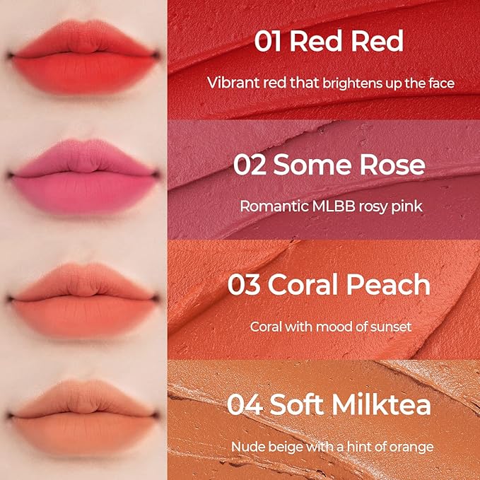 Color Fixing Stain Tint 0.17 oz. | Blur Velvet | Lightweight | Smudge-Resistant | Non-Drying, Smooth Matte Formula (01 RED RED)