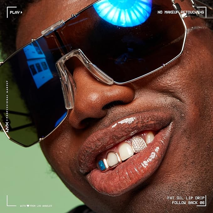 NYX PROFESSIONAL MAKEUP Fat Oil Lip Drip, Moisturizing Lip Oil Gloss, Vegan Tinted Formula, Up to 12 HR Hydration - Follow Back (Shimmering Warm Nude)