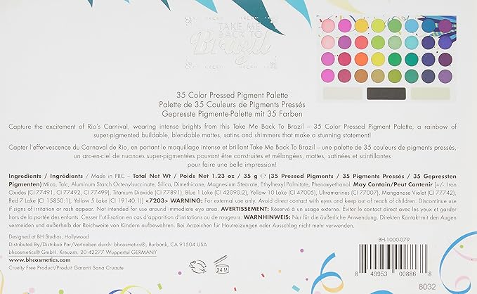 bh Cosmetics, 35 Color Eyeshadow Palette, Take Me 3 oz