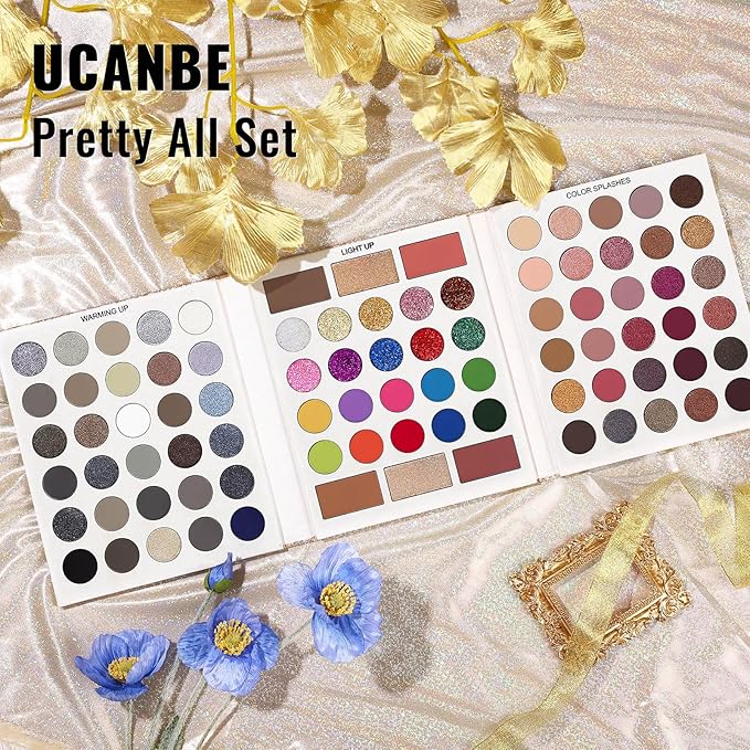 UCANBE Eyeshadow Makeup Palette 86 Colors, Matte Black