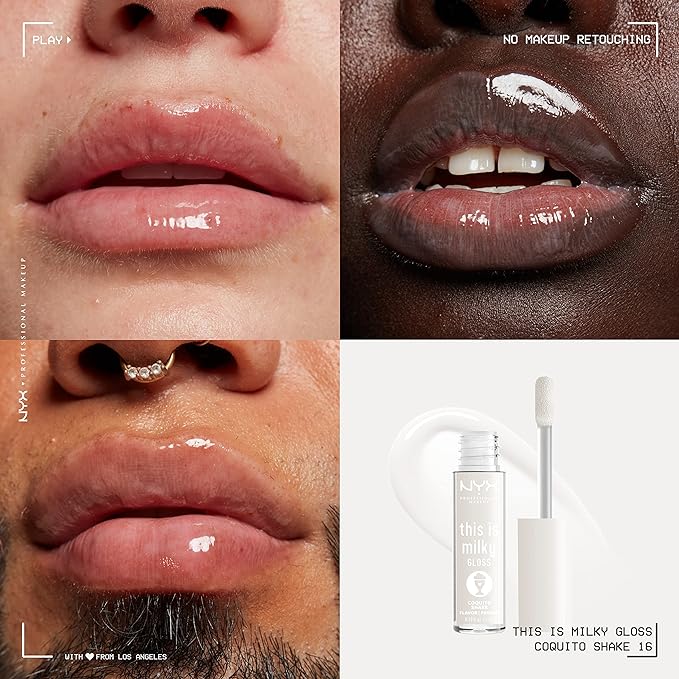 NYX PROFESSIONAL MAKEUP This Is Milky Gloss, Lip Gloss with 12 Hour Hydration, Vegan - Coquito Shake (Milky Clear)