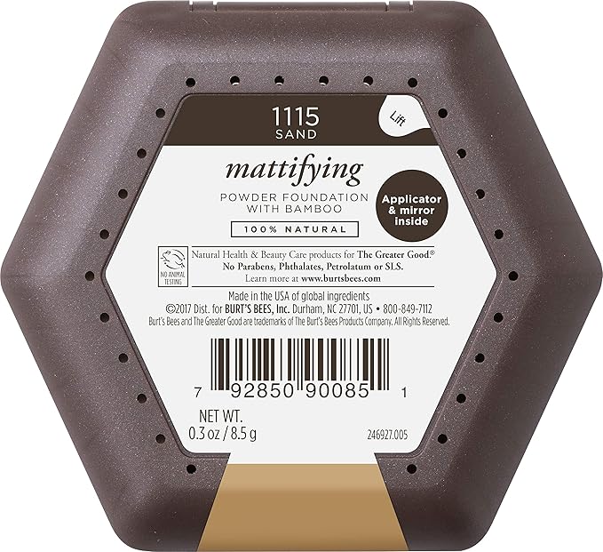 Burts Bees 100% Natural Mattifying Powder Foundation, Sand of 2)
