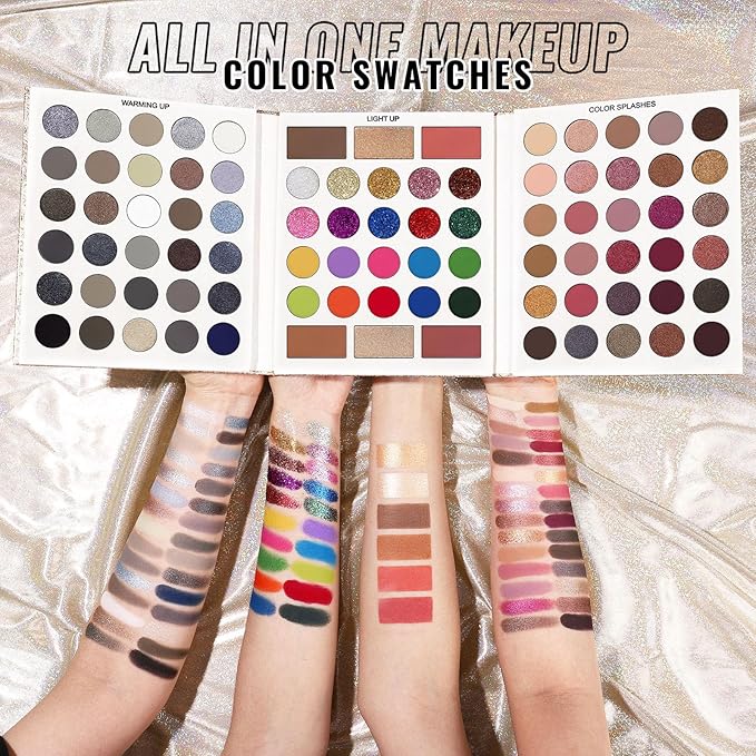 UCANBE Eyeshadow Palette with 15 Brushes Makeup Sets, Pigmented