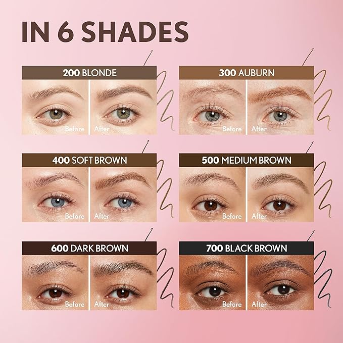 Covergirl Clean Fresh Brow Nano, 600 Dark Brown, Eyebrow Pencil, Ultra-Precise Tip, Waterproof, Transfer-Resistant, Built-In Spoolie, Vegan Formula, 0.001oz