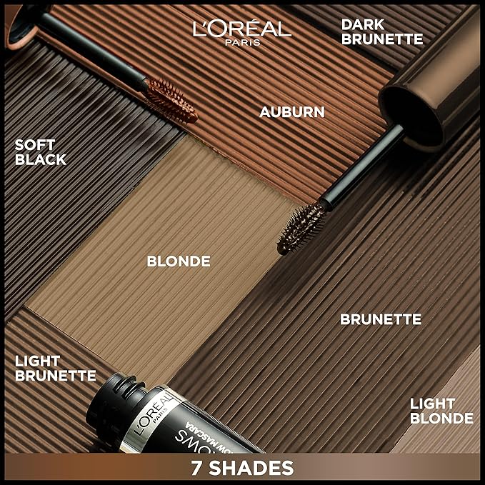 L'Oreal Paris Infallible Volumizing 24H Wear Brow Mascara, Long Lasting Eyebrow Makeup for 2X Fuller Eyebrows, 7.0 Blonde, 0.13 Fl Oz
