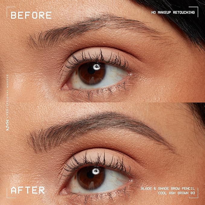 NYX PROFESSIONAL MAKEUP Blade & Shade Brow Pencil, Nano Mechanical Eyebrow Pencil, Up to 16HR Make Up Wear - Cool Ash Brown