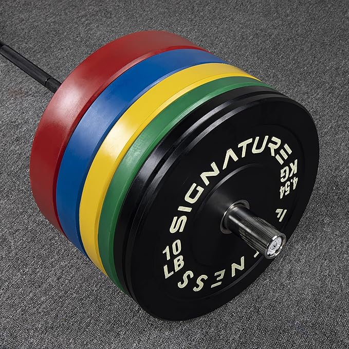 Signature Fitness 2" Olympic Bumper Plate Weight Plates 35LB Single,