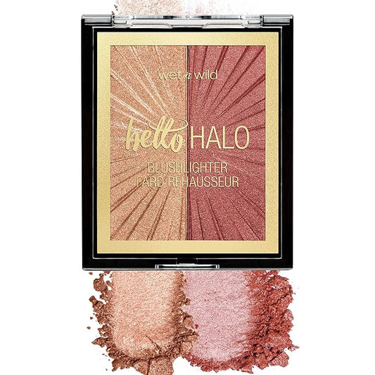 Wet n Wild MegaGlo Blushlighter, Blendable Blush & Highlighter Set, Shimmery Metallic Finish, Flash Me