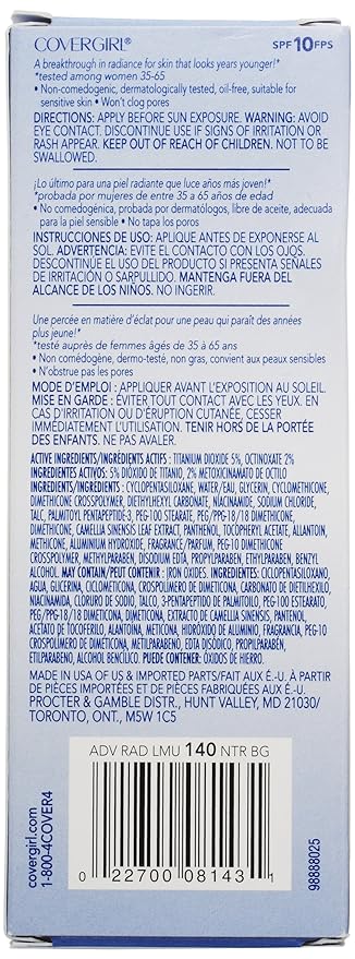 COVERGIRL Advanced Radiance Liquid Makeup, Natural Beige 140, 140, 1.0-Ounce