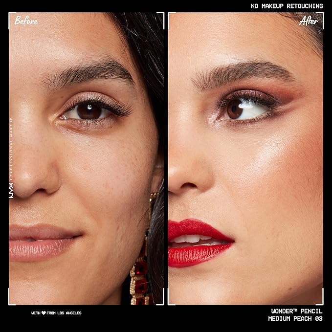 NYX PROFESSIONAL MAKEUP Wonder Pencil, Multi-Use Micro Highlighter & Concealer Stick - Medium Peach