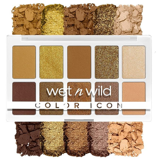 wet n wild Color Icon 10-Pan Eyeshadow Makeup Palette, Yellow Call Me Sunshine, Long Lasting, Shimmer, Metallic, Glittery, Matte, Rich Smooth Pigment, Cruelty Free